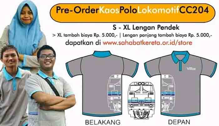 [PRE-ORDER] Kaos Polo Lokomotif CC204 old Livery - Gambar 1